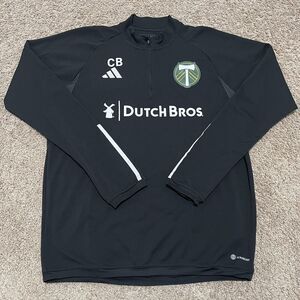 Portland Timbers Training Top Large Black Claudio Bravo Player Worn 1/4 Zip
